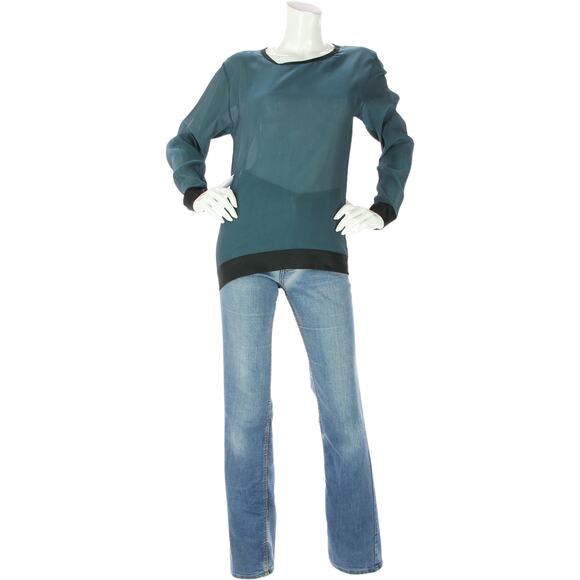 Helmut Lang Silk Costume Wardrobe Prop Long Sleeve Top Blouse Shirt - Picture 1 of 5